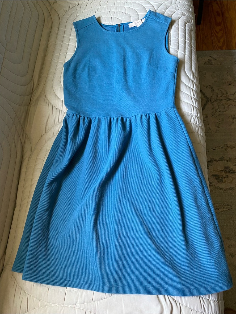LOFT Girls Blue Sleeveless Fit-and-Flare Dress
